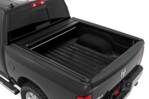 Ram 1500 Classic Powered Retractable Bed Cover - Rough Country - Heavy-Duty Aluminum, UV Protection - Matte Black - '19-'24